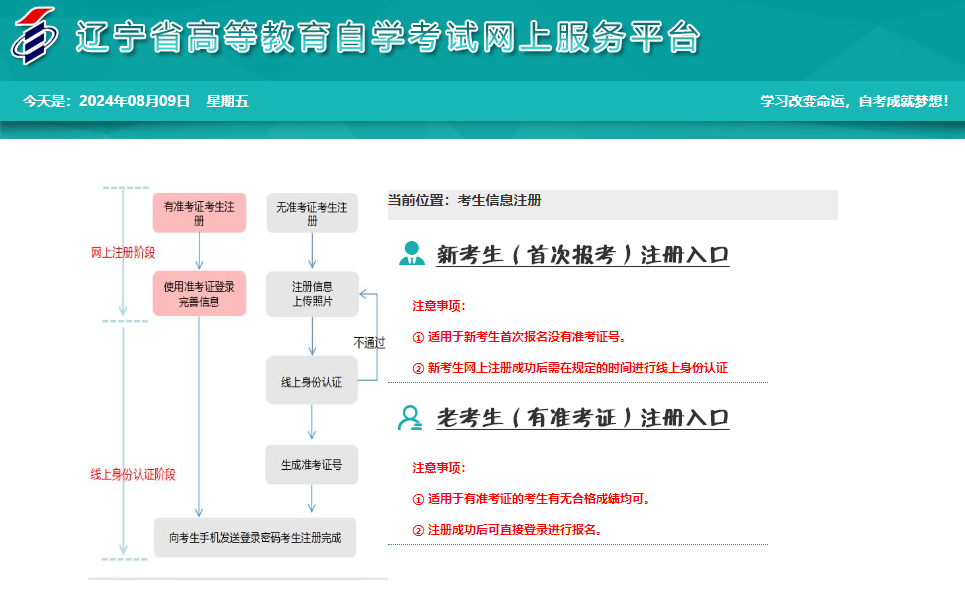 遼寧省?2024年10月自考報名官網(wǎng)